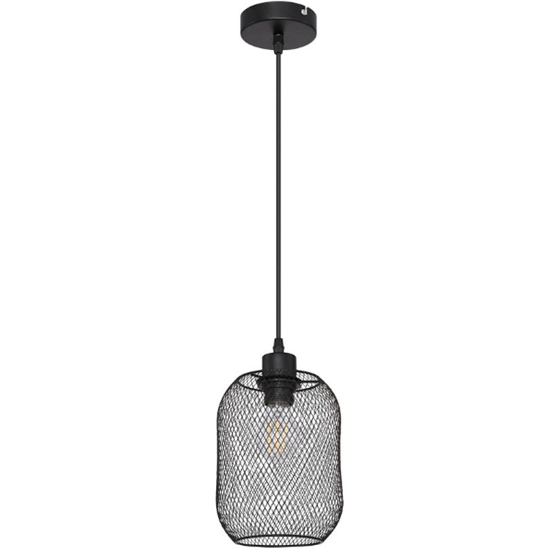 Foto van Industriële hanglamp anya - l:15cm - e27 - metaal - zwart