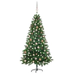 Foto van Vidaxl kunstkerstboom met led's en kerstballen 150 cm groen