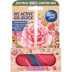 Foto van Ambi pur wc active gelblock rose & lily 45g bij jumbo