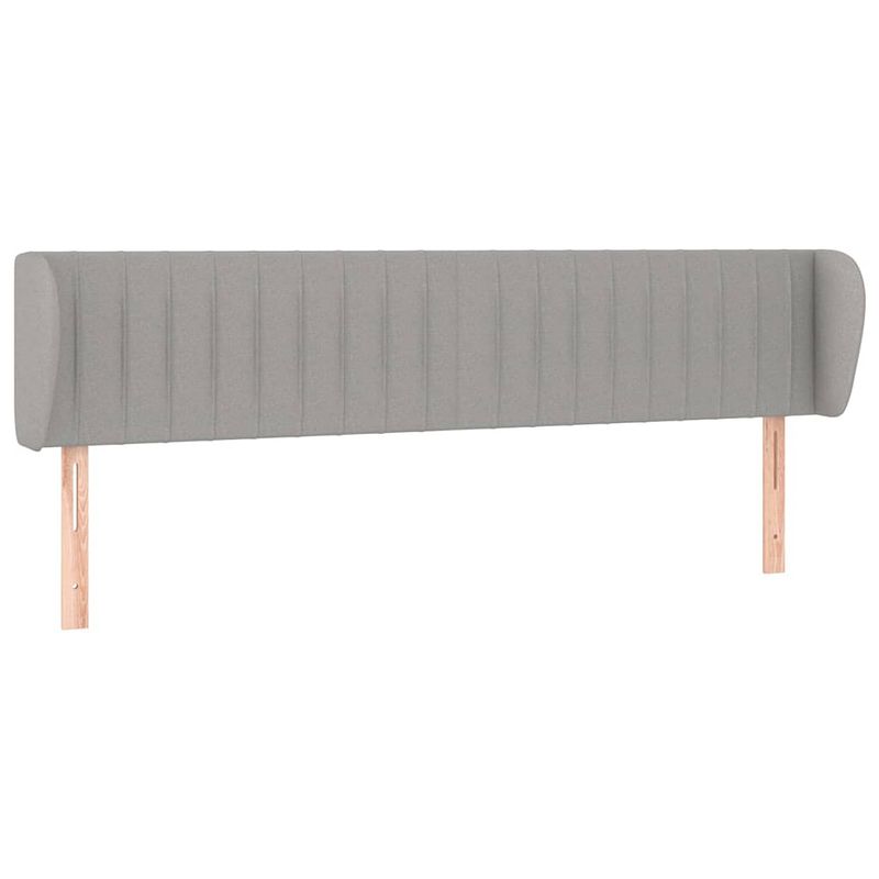 Foto van The living store hoofdbord - klassiek - bed - afmeting- 183x23x78/88 cm - kleur- lichtgrijs - materiaal- stof - hout -