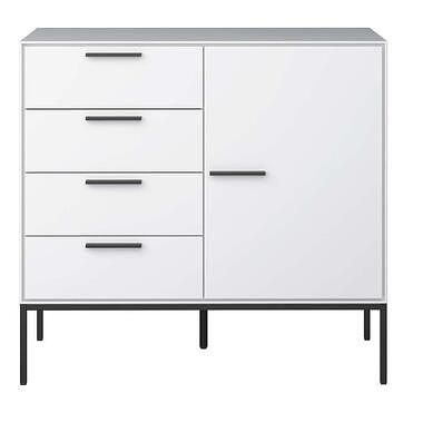 Foto van Ladekast slimline 4 lades - wit - 87x93x40 cm - leen bakker