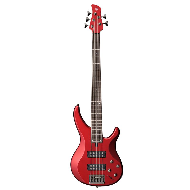 Foto van Yamaha trbx305 candy apple red 5-snarige elektrische basgitaar