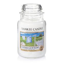 Foto van Yankee candle - clean cotton geurkaars - large jar - tot 150 branduren
