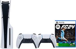 Foto van Playstation 5 slim disc edition + ea sports fc 24 + extra controller wit