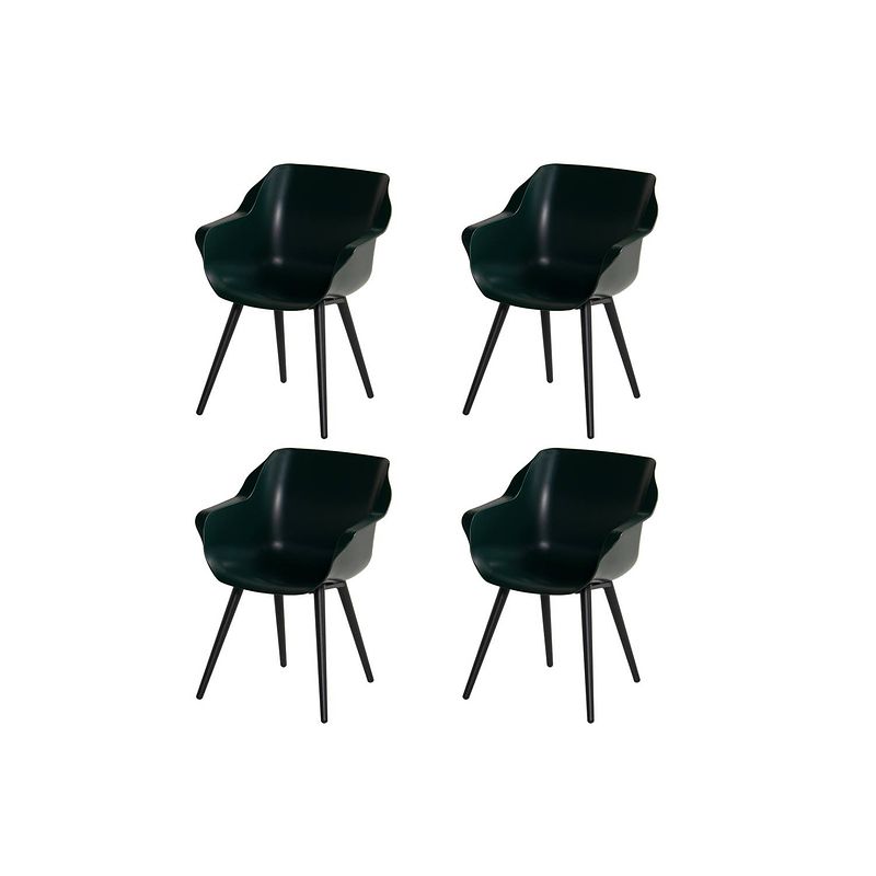 Foto van Hartman sophie studio dining armstoel - night green - set van 4