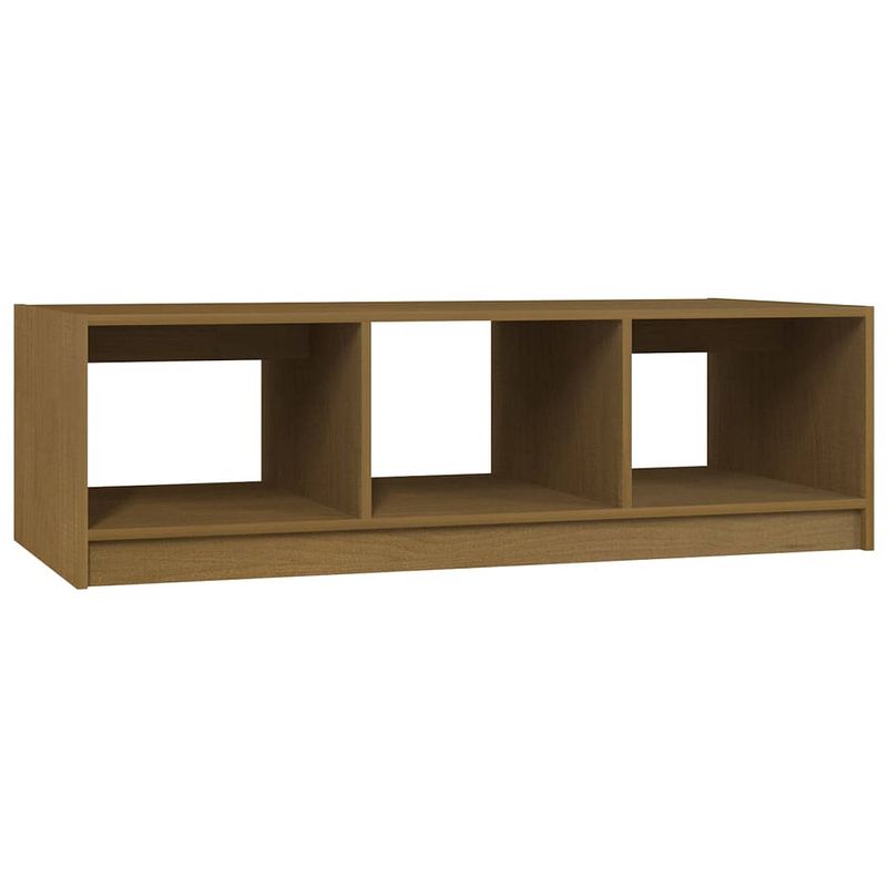 Foto van The living store banktafel modern massief grenenhout - 110 x 50 x 34 cm - honingbruin