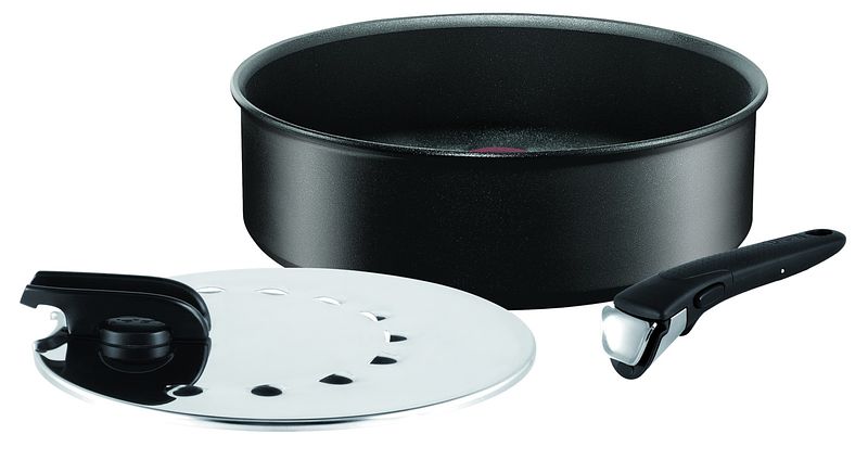 Foto van Tefal l65033 hapjespan 26 cm + deksel + handgreep pan