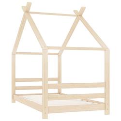 Foto van The living store houten bedframe - boomhutstijl - 166 x 88 x 147.5 cm - massief grenenhout - matras 80 x 160 cm