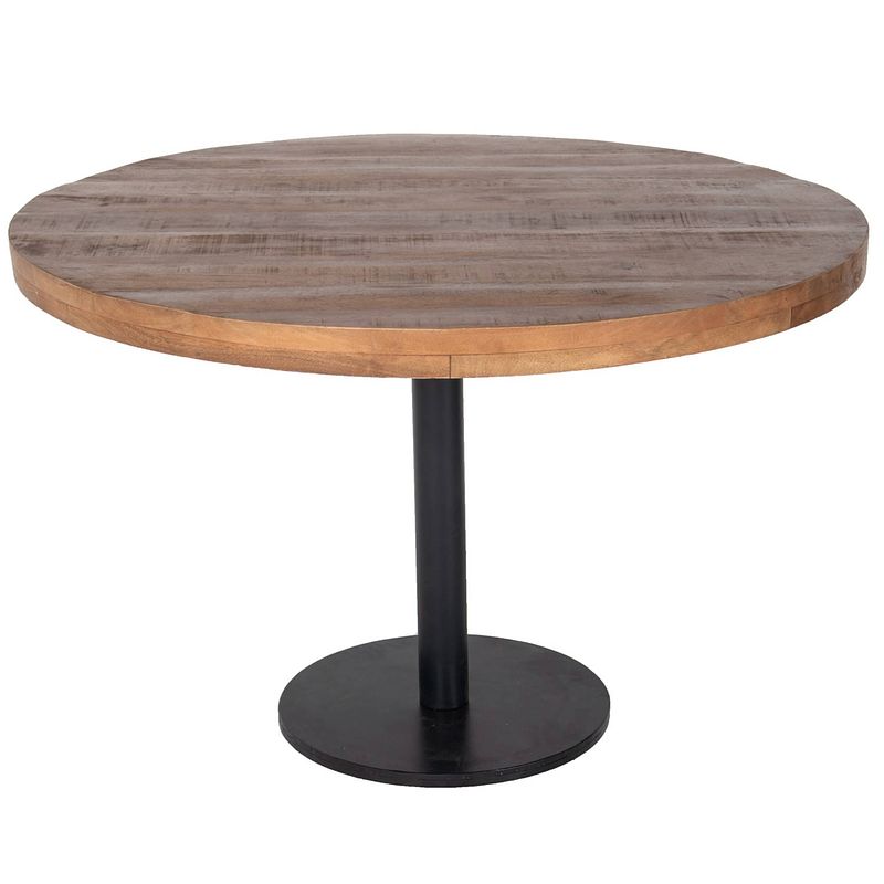 Foto van Giga meubel eettafel rond - ø110cm - mangohout - eettafel dinand