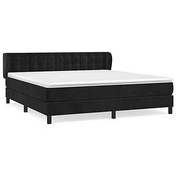 Foto van The living store boxspringbed - zacht fluwelen bedframe - pocketvering matras - huidvriendelijke topmatras -