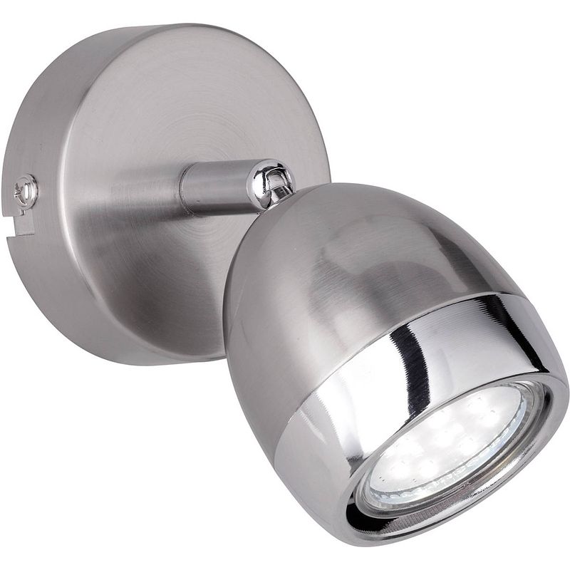 Foto van Led plafondspot - trion nonta - gu10 fitting - 3w - warm wit 3000k - 1-lichts - rond - mat nikkel - aluminium