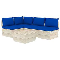 Foto van Vidaxl 5-delige loungeset met kussens pallet vurenhout