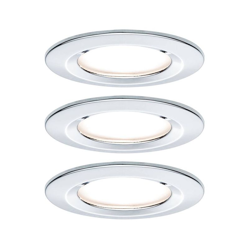 Foto van Paulmann nova inbouwlamp voor badkamer set van 3 stuks led gu10 19.5 w ip44 chroom (glanzend)