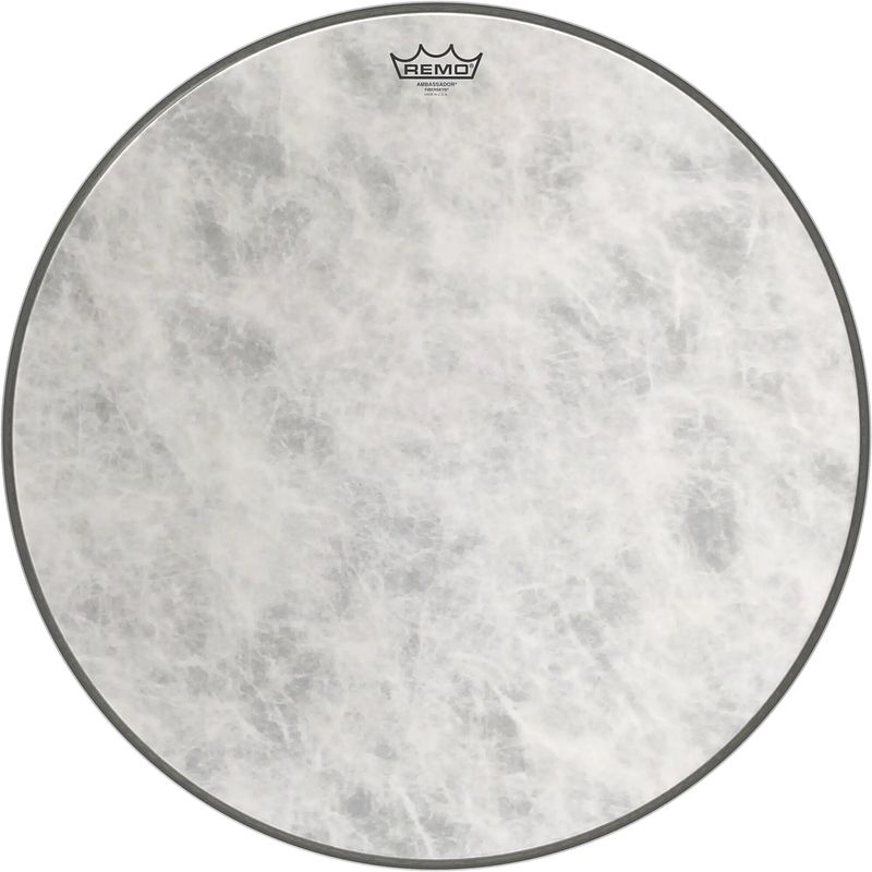 Foto van Remo fa-1524-00 ambassador fiberskyn 3 bass drum 24 inch concert/marching bassdrumvel