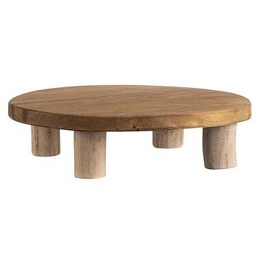 Foto van Plateau mees - naturel - teak - 8xø30 cm - leen bakker