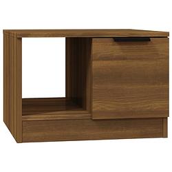 Foto van The living store salontafel bruineiken 50 x 50 x 36 cm - bewerkt hout