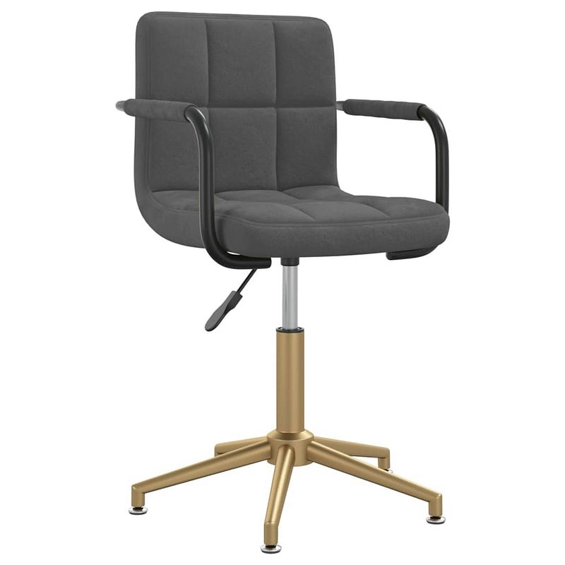 Foto van The living store draaibare eetstoel - eetstoelen - 48x47x(74.5-88.5)cm - donkergrijs