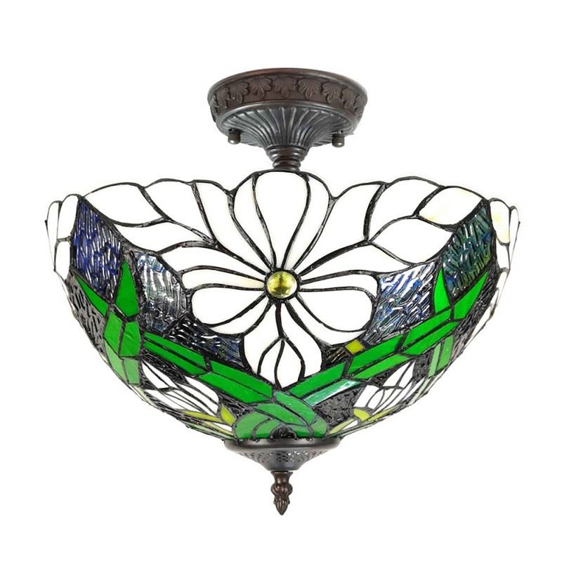 Foto van Clayre & eef plafondlamp tiffany ø 36*35 cm e27/max 2*60w 5ll-6139