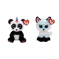 Foto van Ty - knuffel - beanie boo'ss - paris panda & atlas fox