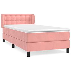 Foto van Vidaxl boxspring met matras fluweel roze 100x200 cm