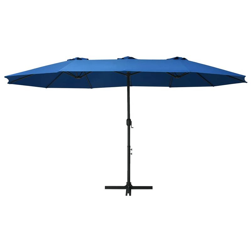 Foto van The living store tuinparasol - blauw - 460x270x246cm - uv-beschermend en anti-vervagend polyester - incl - kruisvoet -