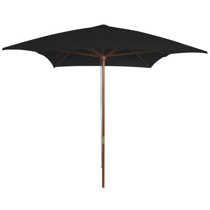 Foto van Vidaxl parasol met houten paal 200x300 cm zwart