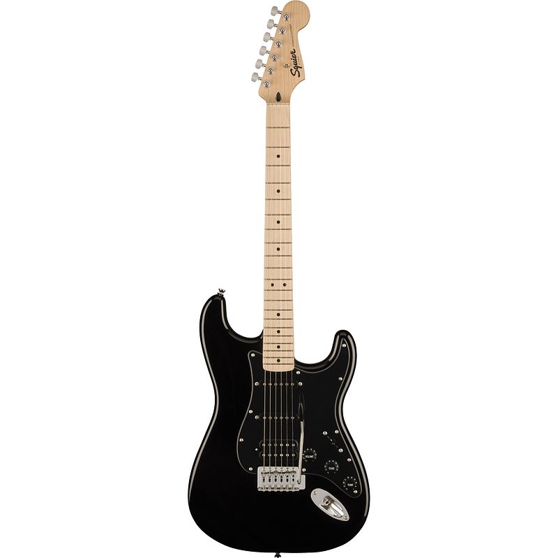 Foto van Squier sonic stratocaster hss mn black elektrische gitaar