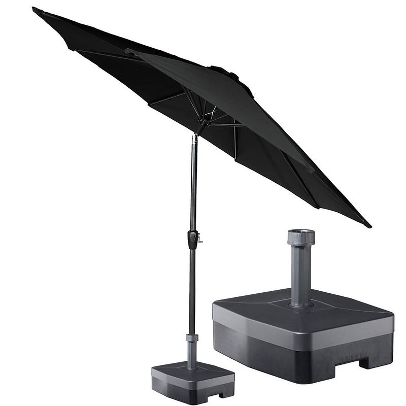 Foto van Kopu® ronde stokparasol 300 cm calma met voet - black