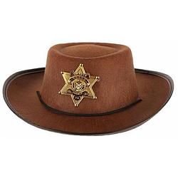 Foto van Stoere bruine cowboy hoed voor kinderen - verkleedhoofddeksels