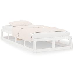 Foto van Vidaxl bedframe massief hout wit 75x190 cm 2ft6 small single