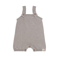 Foto van Lässig baby gebreide jumpsuit gots garden explorer grey maat 50 56 voor 0 2mnd