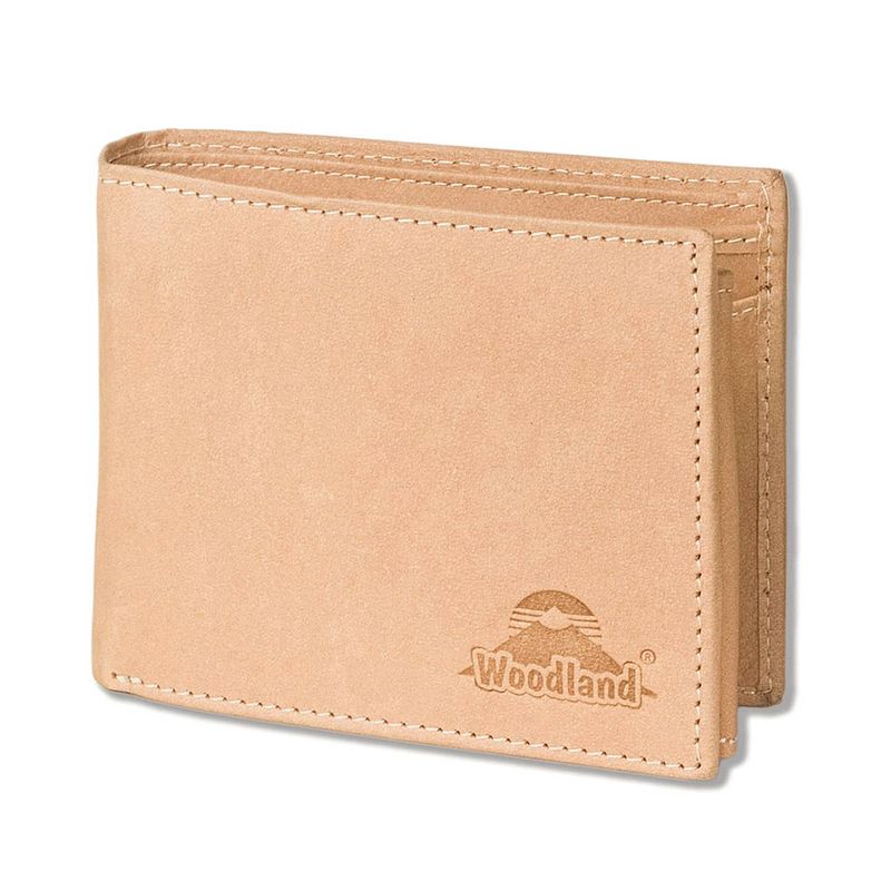 Foto van Woodland heren portemonnee leer billfold - rfid anti skim - beige