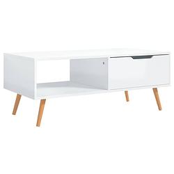 Foto van The living store salontafel woonkamer - 100 x 49.5 x 43 cm - hoogglans wit