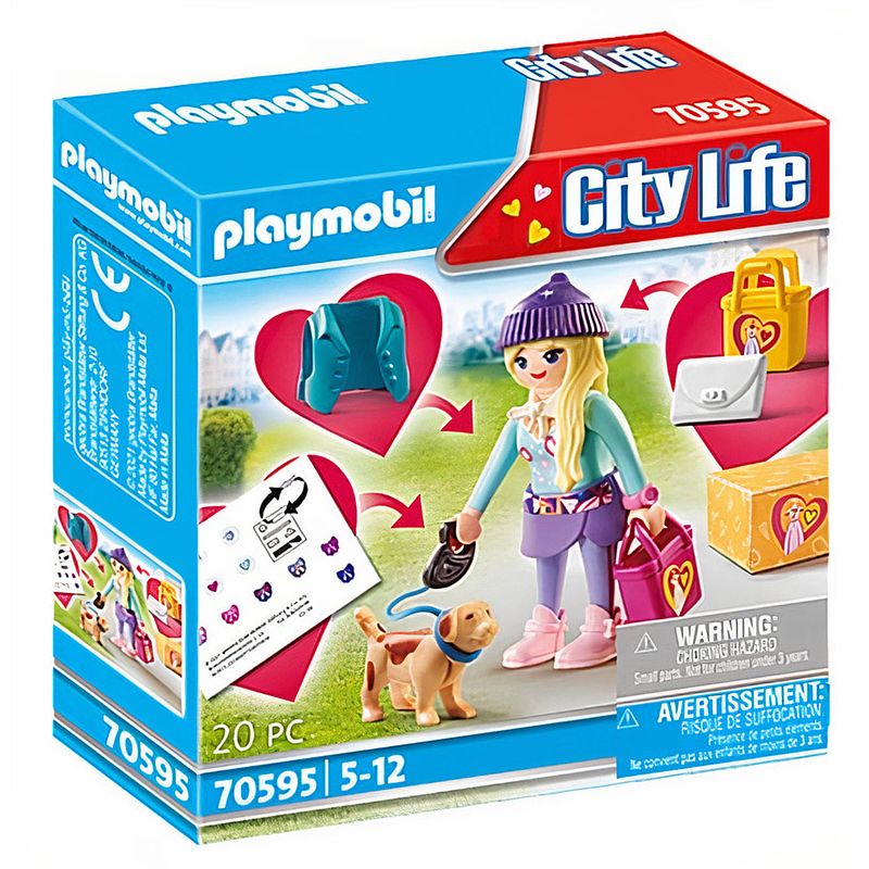 Foto van Playmobil city life - modemeisje met hond (70595)