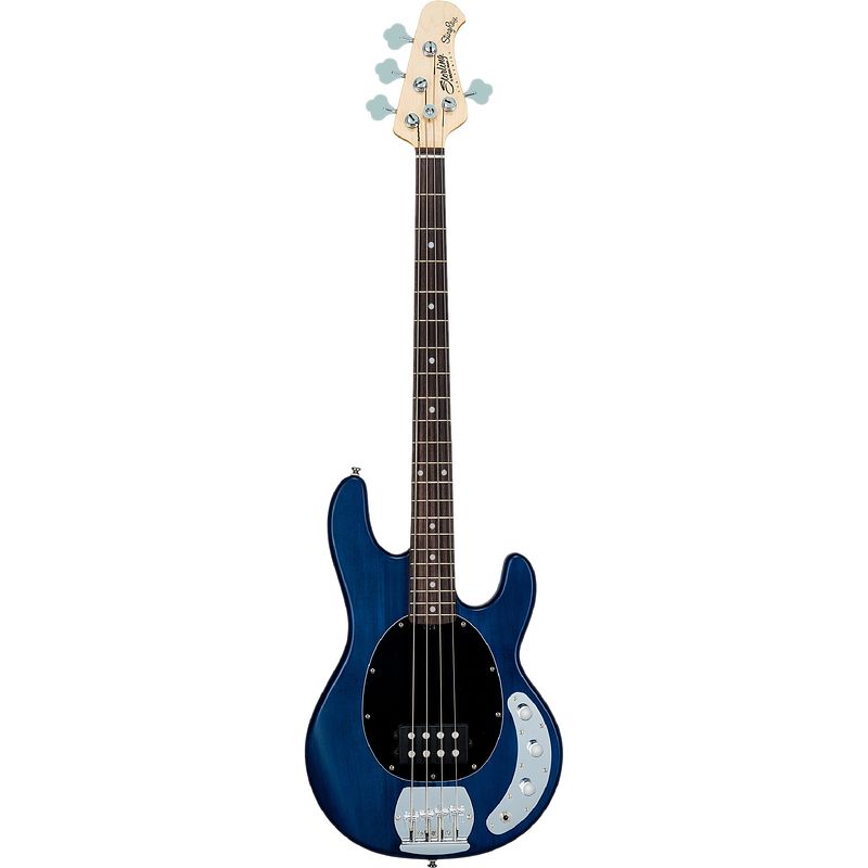 Foto van Sterling by music man stingray ray4 trans blue satin basgitaar