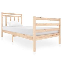 Foto van The living store bedframe massief grenenhout - 205.5 96 x 100 cm - onbehandeld