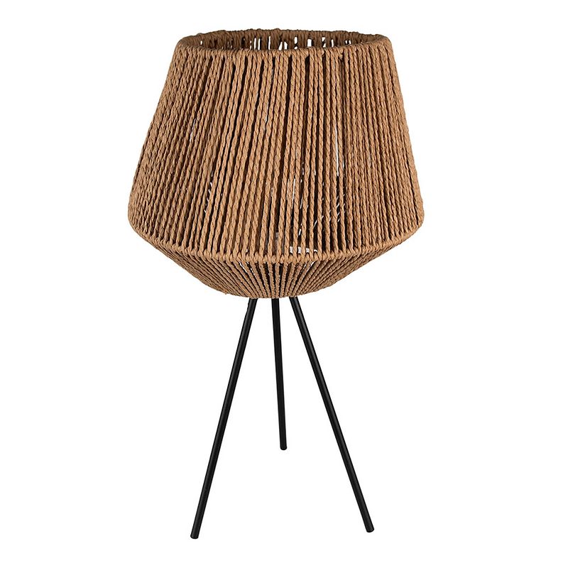 Foto van Haes deco - tafellamp - natural cosy - stijlvolle lamp, ø 31x53 cm - bruin/zwart - bureaulamp, sfeerlamp, nachtlampje