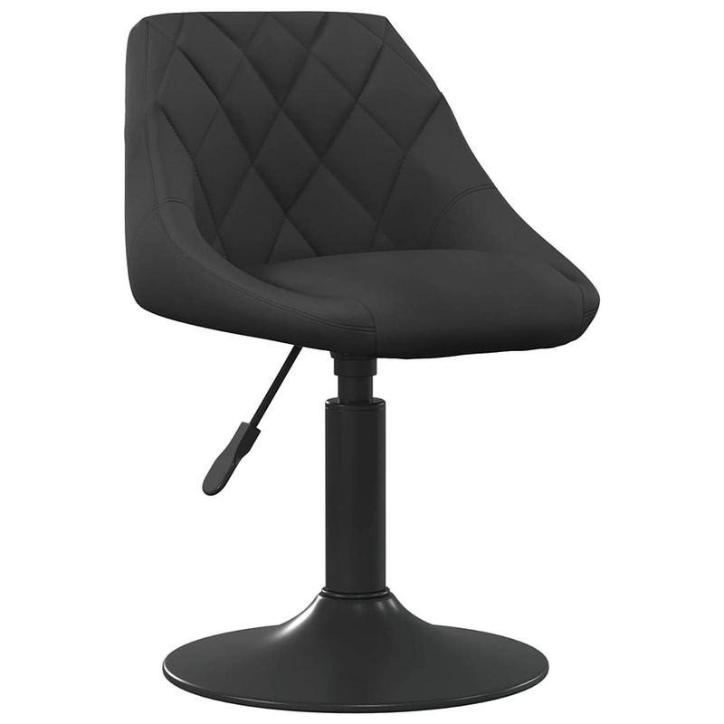 Foto van The living store draaibare eetkamerstoelen - fluweel en staal - 46x44x(62.5-77.5)cm - zwart