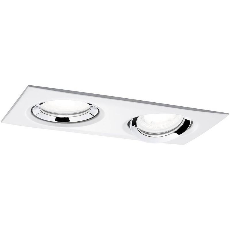 Foto van Paulmann nova plus inbouwlamp voor badkamer led gu10 12 w ip65 wit (mat), chroom