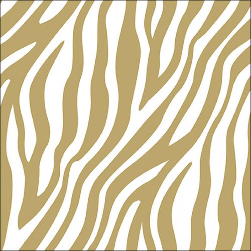 Foto van Ambiente servetten 20 stuks zebra stripes gold