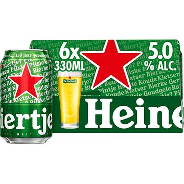 Foto van 2e halve prijs | heineken bier blik 6 x 330ml aanbieding bij jumbo