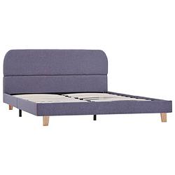 Foto van The living store bedframe stof lichtgrijs 140x200 cm - bed