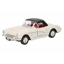 Foto van Speelgoed auto witte chevrolet corvette dichte cabrio 12 cm - speelgoed auto schaalmodel - modelauto 1:36