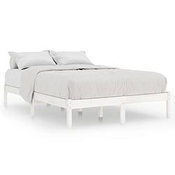 Foto van The living store bedframe grenenhout - 120x200 cm - wit - stevig en duurzaam