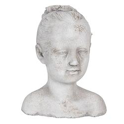 Foto van Clayre & eef decoratie buste buste 16*14*20 cm grijs steen decoratief