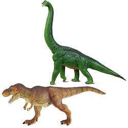 Foto van Setje van 2x stuks speelgoed dinosaurussen figuren 22 en 23 cm - speelfiguren