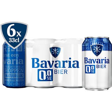 Foto van Bavaria pils 0.0% alcoholvrij blik 6 x 300ml bij jumbo