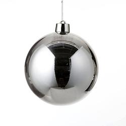 Foto van 1x grote kunststof decoratie kerstbal zilver 25 cm - kerstbal