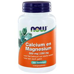 Foto van Now calcium en magnesium tabletten