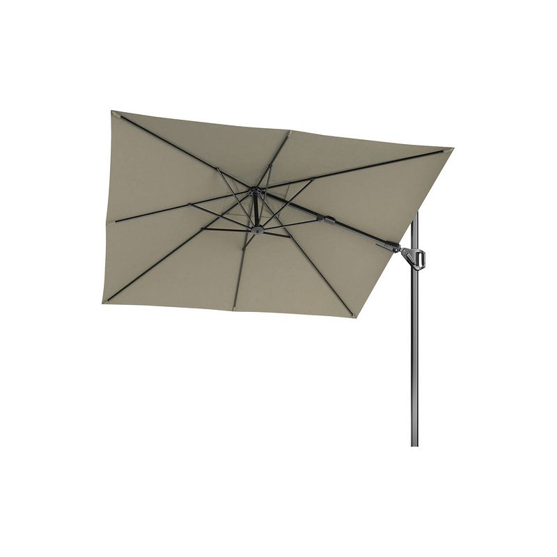 Foto van Platinum voyager vierkante zweefparasol t2 2,7x2,7 m. - taupe